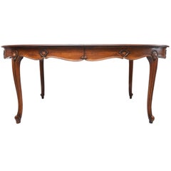 Italian Fruitwood Oval Dining Table With 2 Leaves
