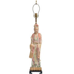 Vintage COLORFUL ASIAN FIGURAL LAMP