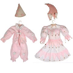 Antique PAIR OF ADORABLE 1920S CHILDREN
S HARLEQUIN COSTUMES