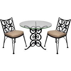 THREE PIECE IRON DINING SET BY WOODARD