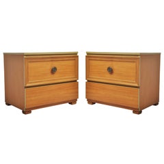 Pair Of Large Scale Two Drawer Nightstands