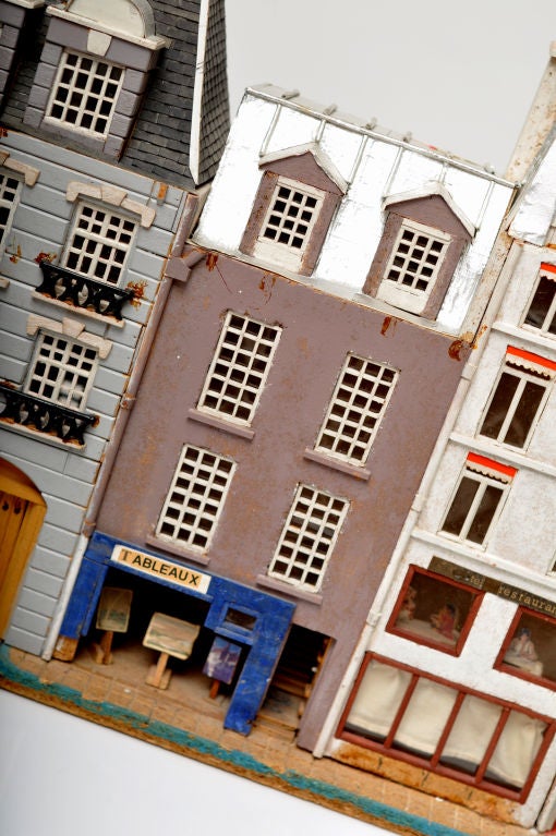 Miniature Paris Street Of Houses And Shops 3-D In Excellent Condition In Geneva, IL