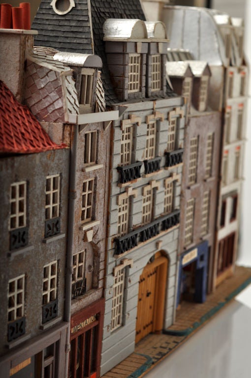 Miniature Paris Street Of Houses And Shops 3-D 3