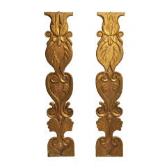 6 Ft. Tall Pair Of Carved Wood Decorations From A Circus Wagon