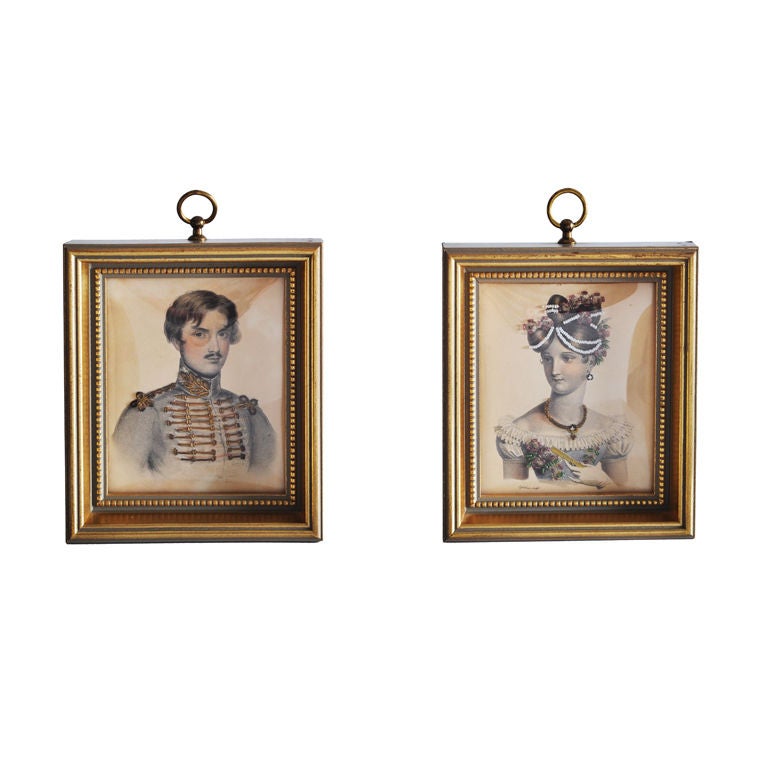 Pair Of Jeweled Portraits