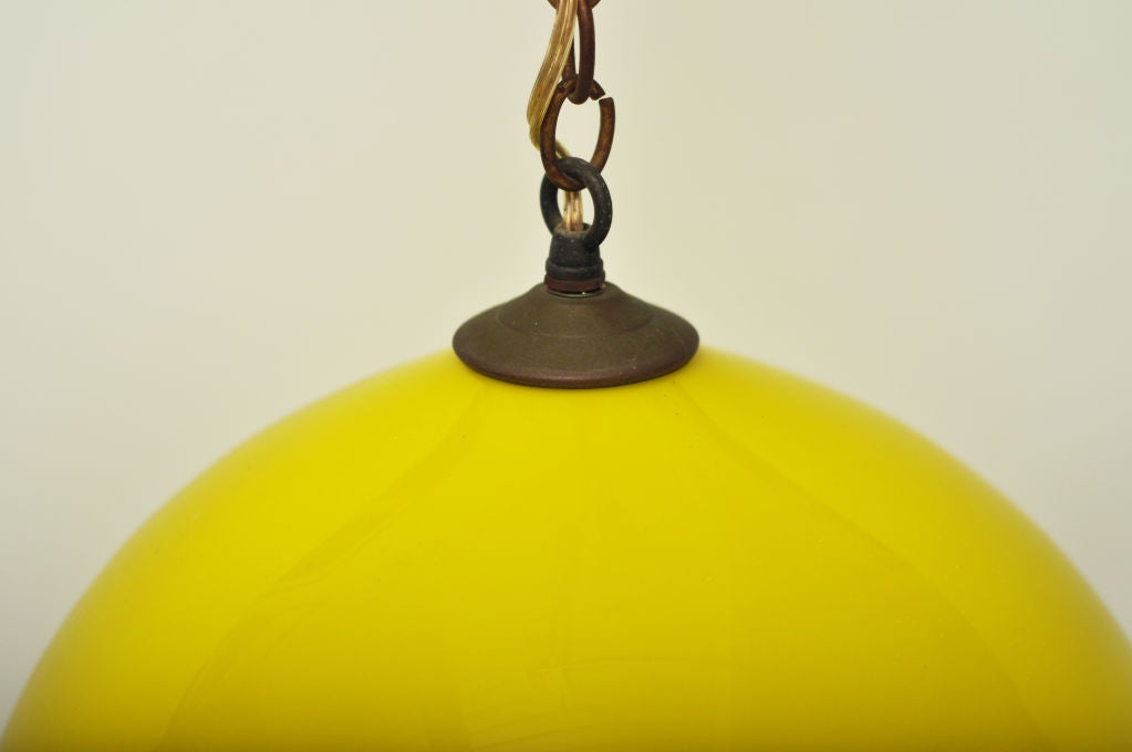 Mid-20th Century Yellow Murano Glass Pendant Light