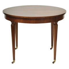 Round Cherry Dining Table By Kindel With Three Leaves