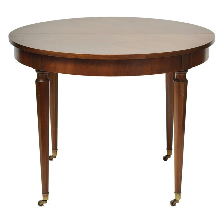 Round Cherry Dining Table By Kindel With Three Leaves