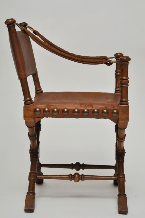 American Leather Campaign Style Chair