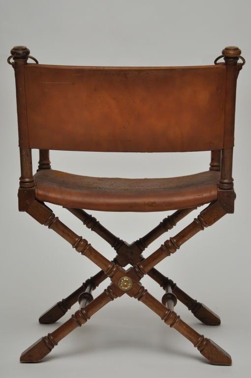 Mid-20th Century Leather Campaign Style Chair