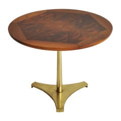 Wood And Brass Drinks Table