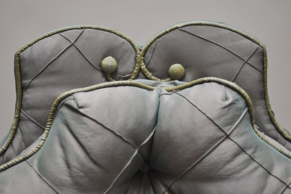 Silk Taffeta Upholstered Chair For Sale 1