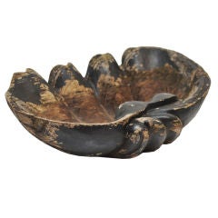 Large Carved Wooden Shell
