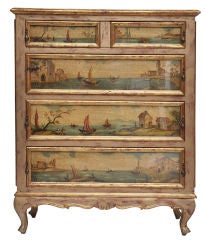 Italian Hand Painted Chest Of Drawers