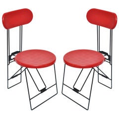 Pair Andries Van Onck Foldable Cricket Chairs For Magi