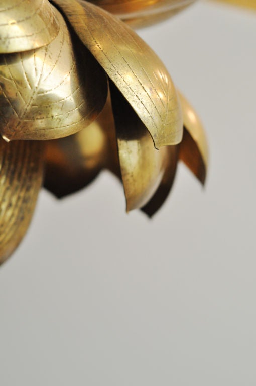 Brass Lotus Style Hanging Light 3