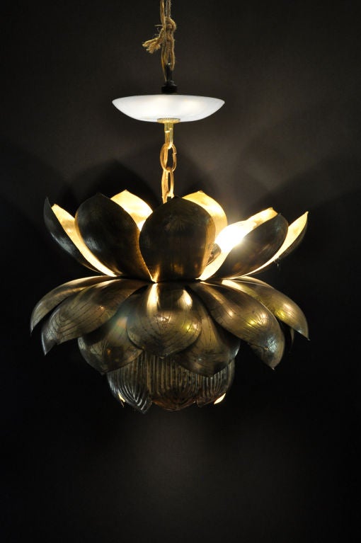 Brass Lotus Style Hanging Light 6