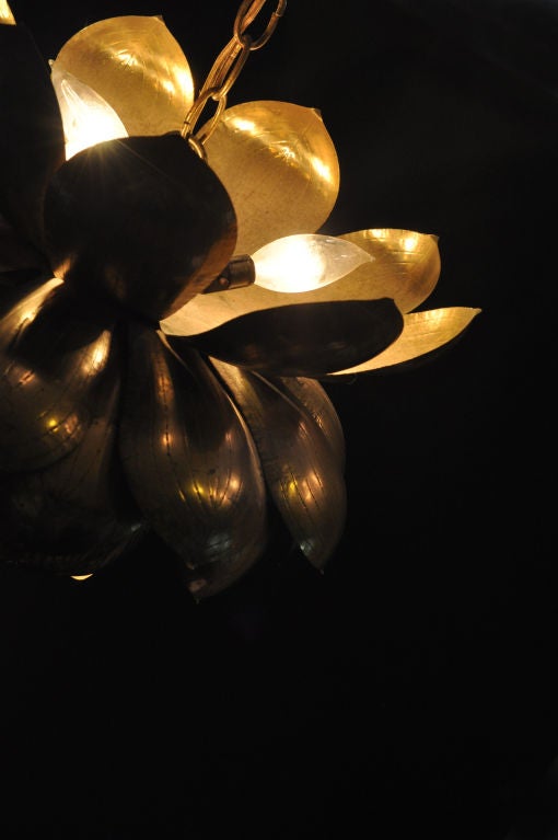 Brass Lotus Style Hanging Light 7
