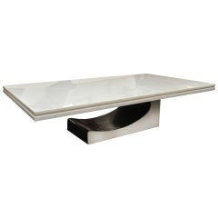 Fantastic Marble Cantilevered Form Cocktail Table