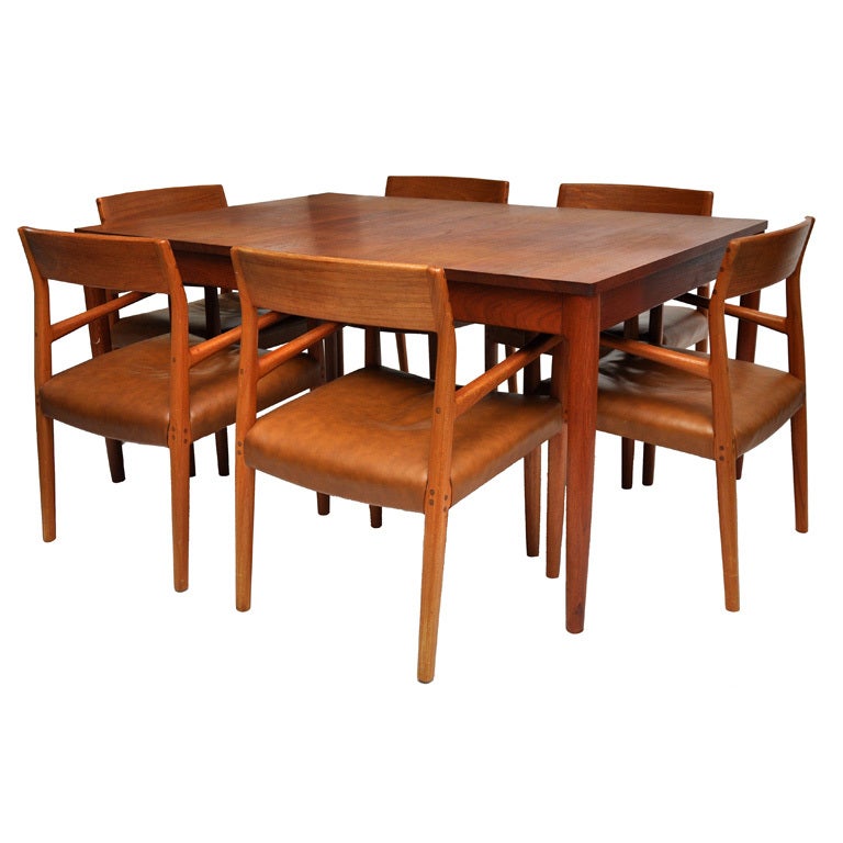 Teak Dining Table And 6 Chairs For Sale