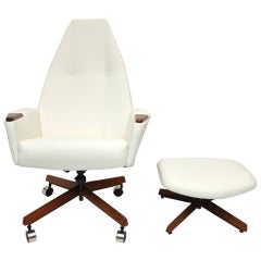Adrian Pearsall Swivel Chair and Ottoman