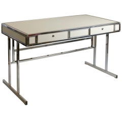 French Chrome and Lacquer Desk Vintage French Chrome and Lacquer Desk