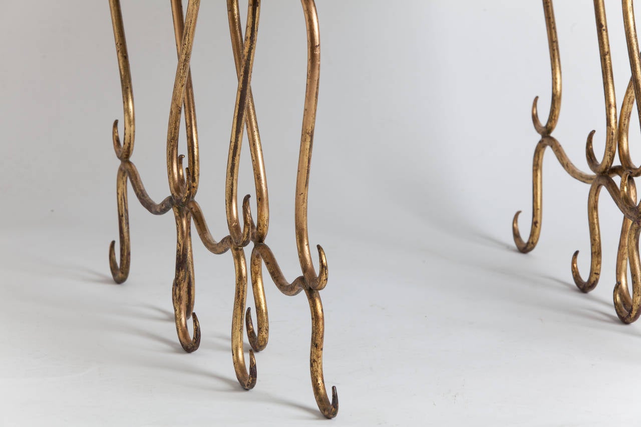 Mid-Century Modern Trio of Midcentury French Gilt Nesting Tables