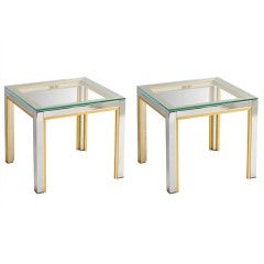 Pair of Mixed Metal and Glass Tables