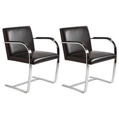 Pair of Stamped Mies van der Rohe Brno Chairs