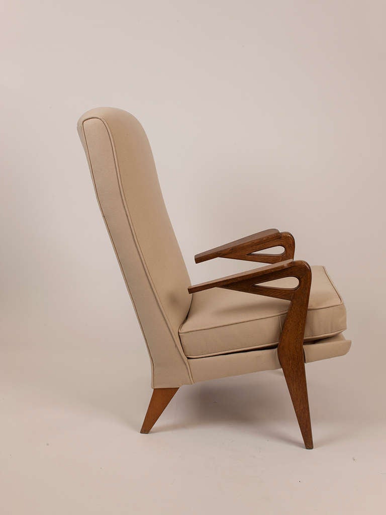 French Oak Armchair In Excellent Condition In Aspen, CO