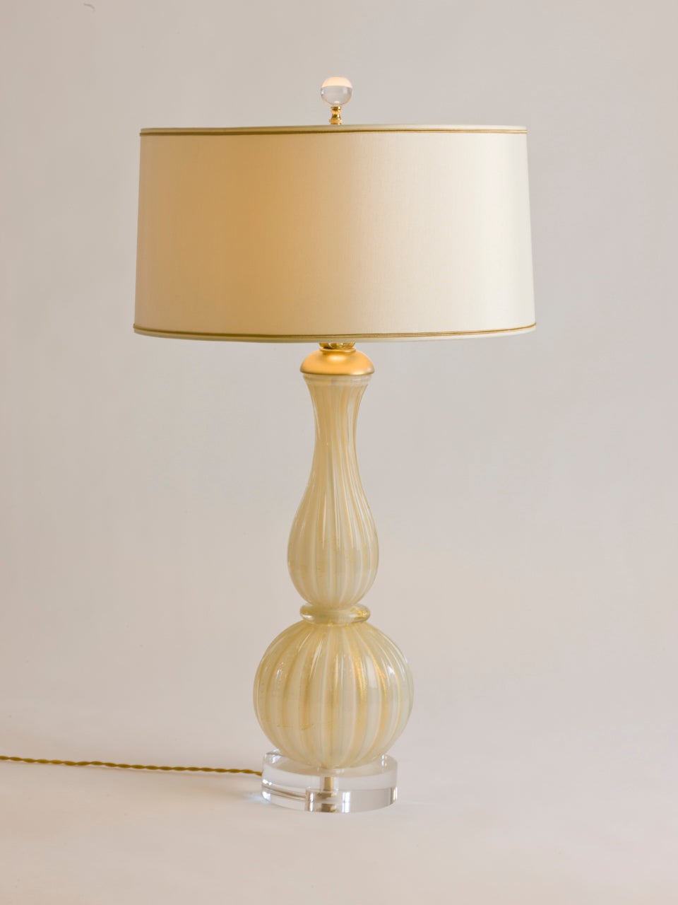 Vintage Cream and Gold Murano Lamp
