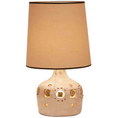 Petite Cream And Taupe Pelletier Table Lamp