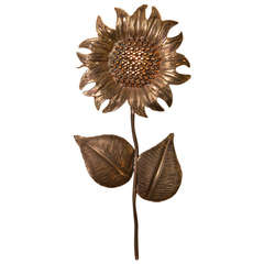 French Gilt Sunflower Sconce