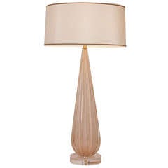 Large Scale Murano Lamp in Blush Pink and Gold