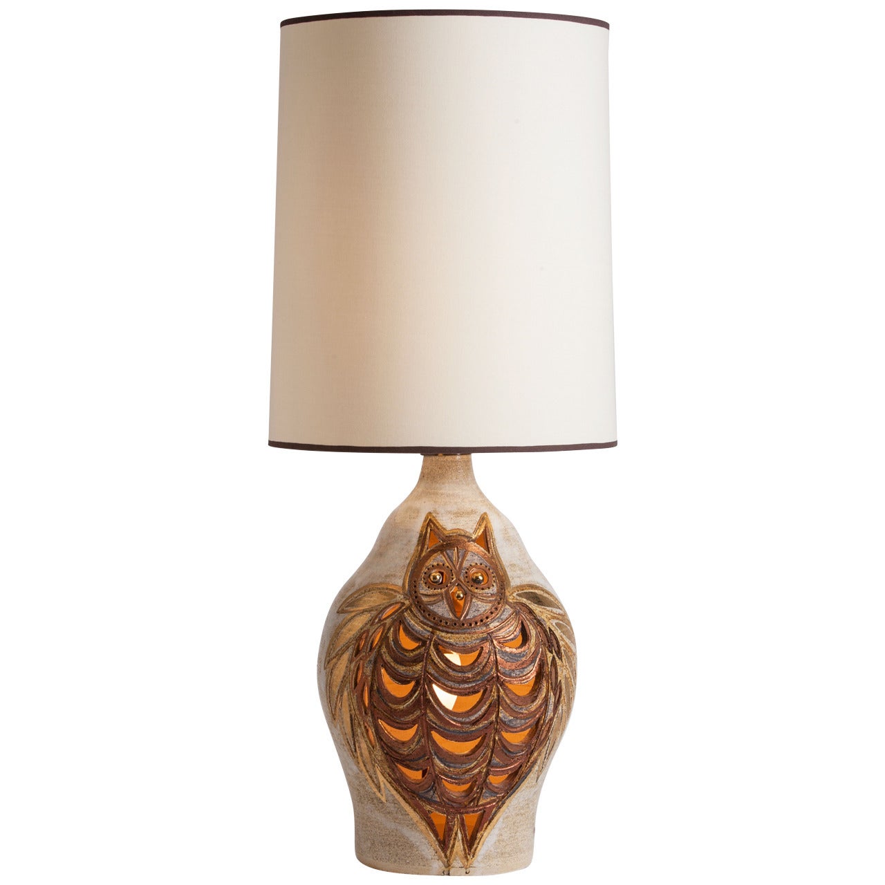 Georges Pelletier "Owl" Lamp, circa 1970