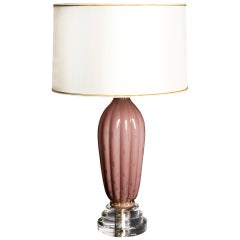 Vintage Lavender Murano Glass Lamp