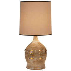French Ceramic Table Lamp by Pelletier