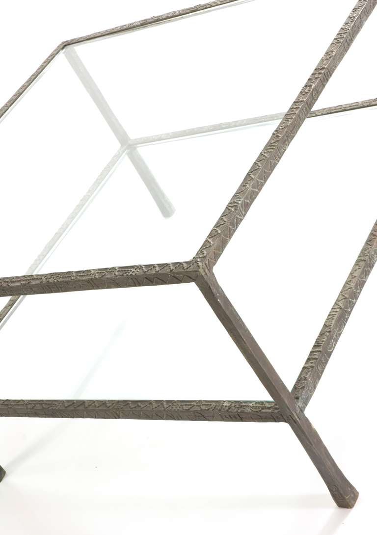 2001 Ingrid Donat Glass and Forged Metal Table