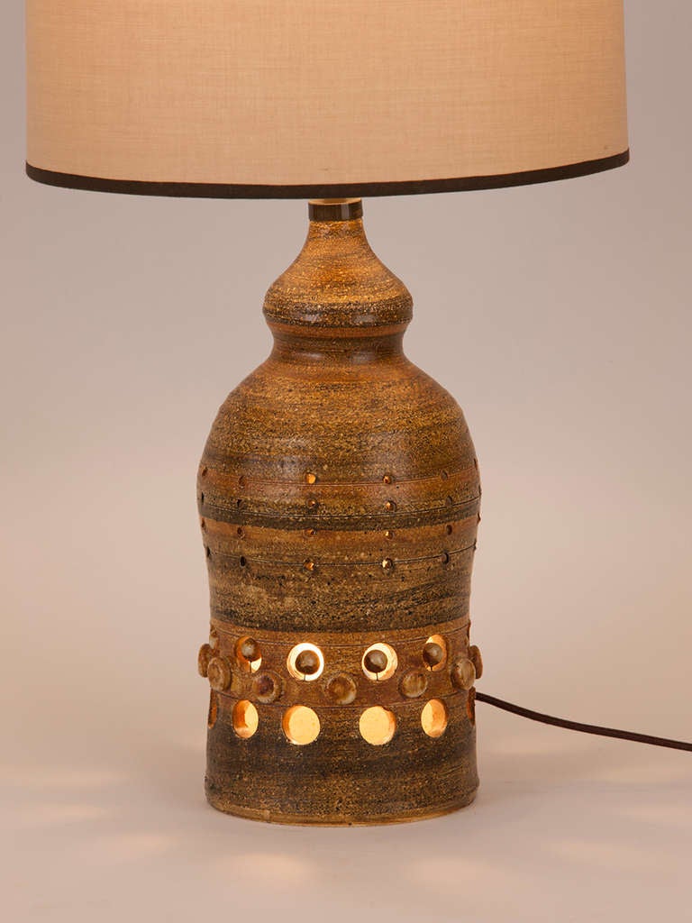 French Ceramic Table Lamp by Pelletier In Excellent Condition In Aspen, CO