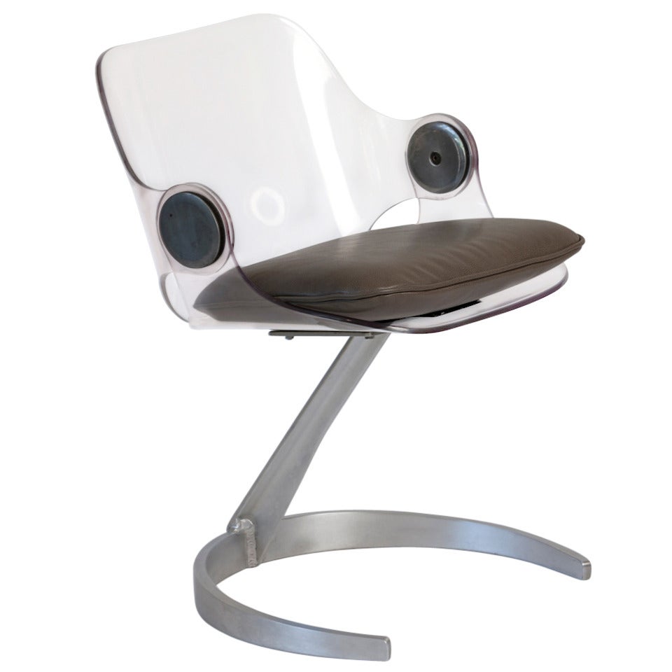 Chaise Boris Tobacoff en lucite et acier