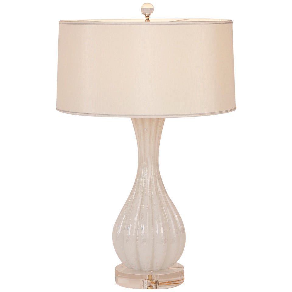 Midcentury Italian Murano Lamp with Custom Shade