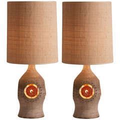 Vintage French Ceramic Table Lamps