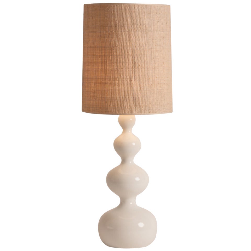 French Lacquered Wood Lamp