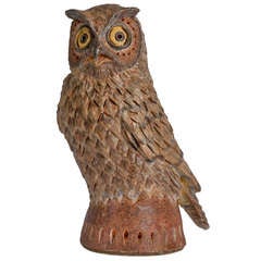 French Owl Sculpture Lamp
