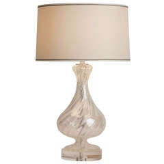 Vintage Murano Table Lamp with Silver Mica