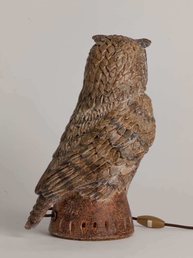 French Owl Sculpture Lamp In Excellent Condition In Aspen, CO