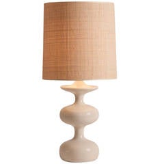 French Lacquered Wood Table Lamp