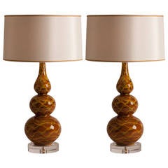 Pair of French Ceramic Table Lamps