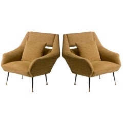 Pair of Sculptural Italian Arm Chairs