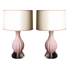 Pink and Gold Murano Lamp